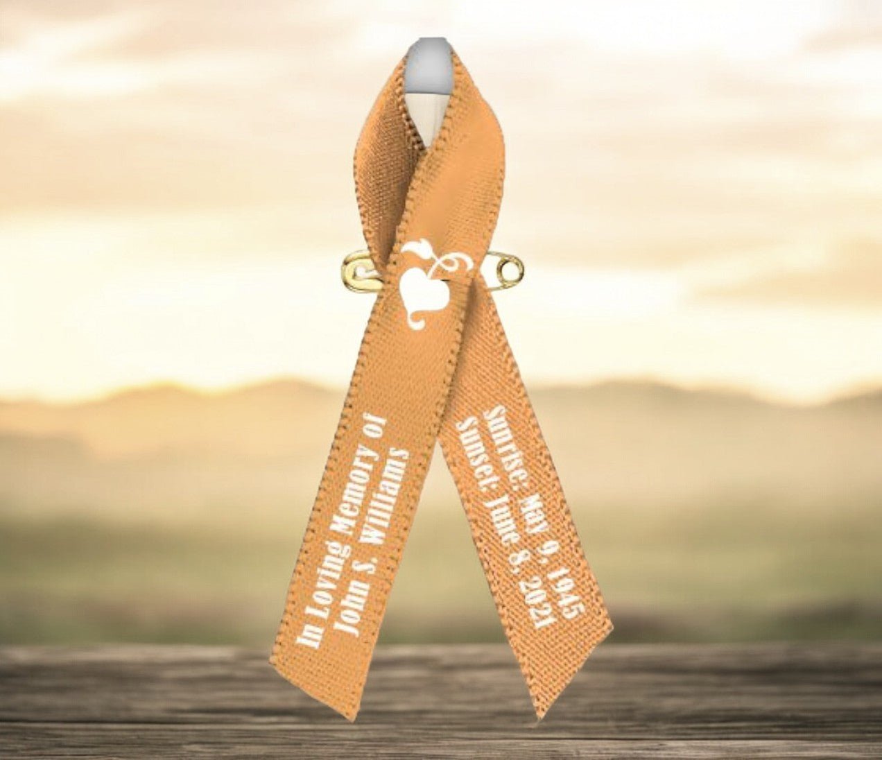 Fneral Program Ribbon Appendix Awareness Ribbon (Amber) - Pack of 10 - The Funeral Program Site