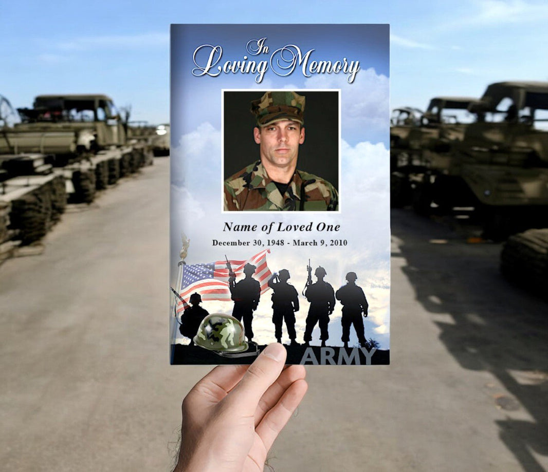 Military Program Layout Patriotic Military Themed Funeral Program Templates - The Funeral ...