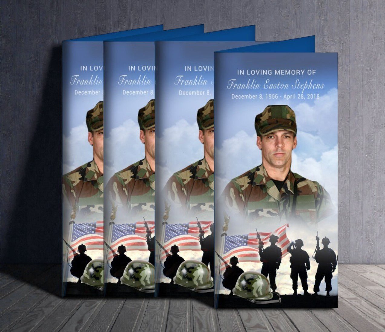 Army Long Fold Funeral Program Design & Print (Pack of 50) - The Funeral Program Site