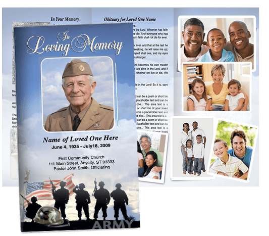 Army Trifold Funeral Brochure Template - The Funeral Program Site