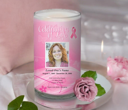 Awareness Personalized Glass Memorial Candle - The Funeral Program Site