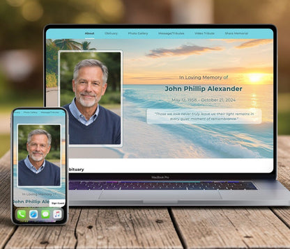 Beach Online Memorial Website - The Funeral Program Site