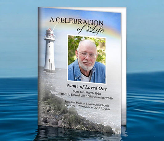 Beacon A4 Funeral Order of Service Template - The Funeral Program Site