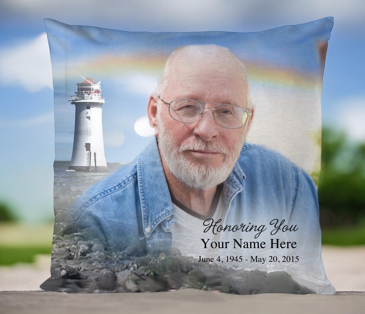 Beacon In Loving Memory Memorial Pillow - The Funeral Program Site