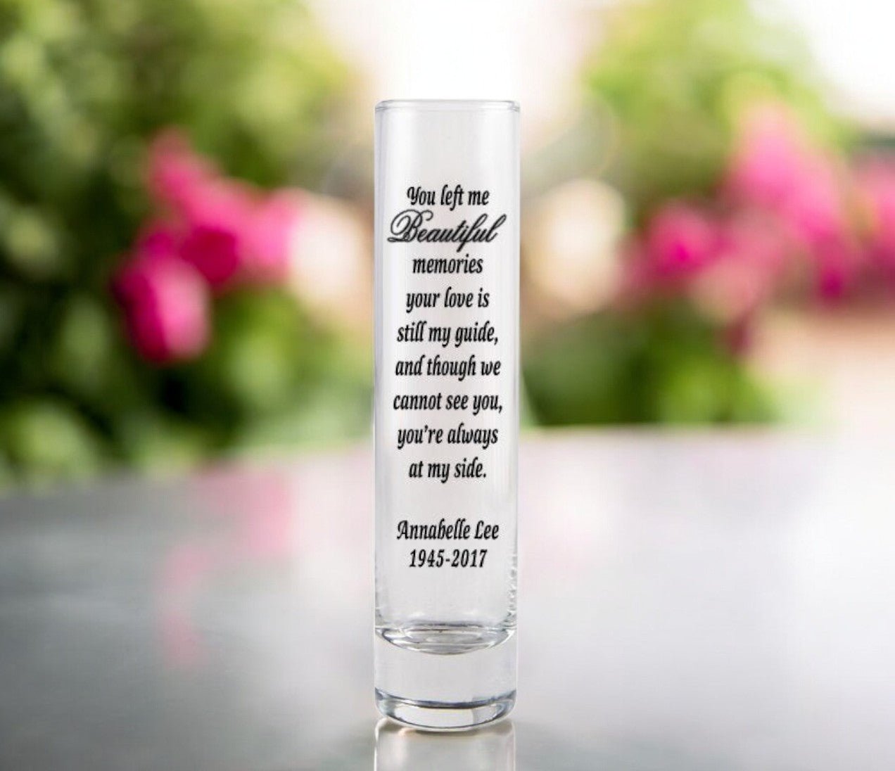 Beautiful Memories Glass Bud Vase - The Funeral Program Site
