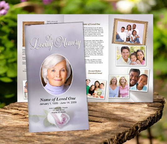 Beloved Trifold Funeral Brochure Template - The Funeral Program Site