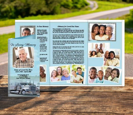 BigRig Tri Fold Funeral Brochure Template - The Funeral Program Site