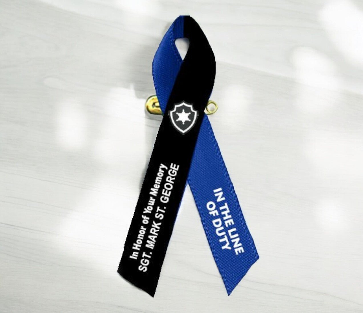 Fallen Police Officer Support Ribbon 86 Fallen Officer Badge Stock