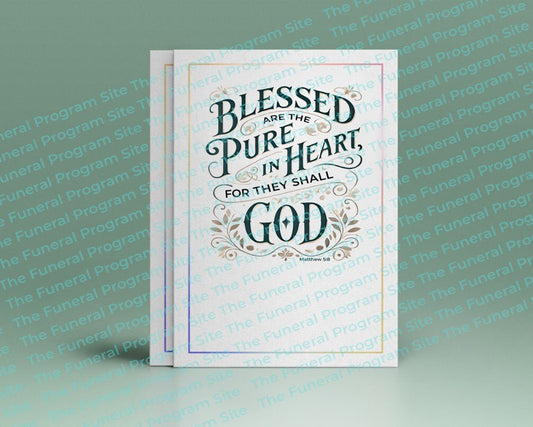 Blessed Are The Pure in Heart Funeral Bible Verse Word Art - The Funeral Program Site