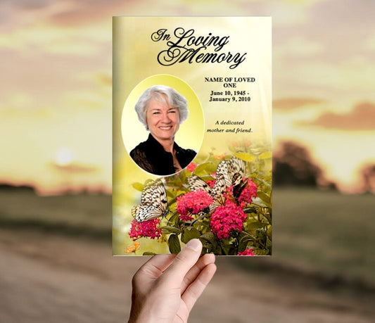 Bouquet Funeral Program Template - The Funeral Program Site