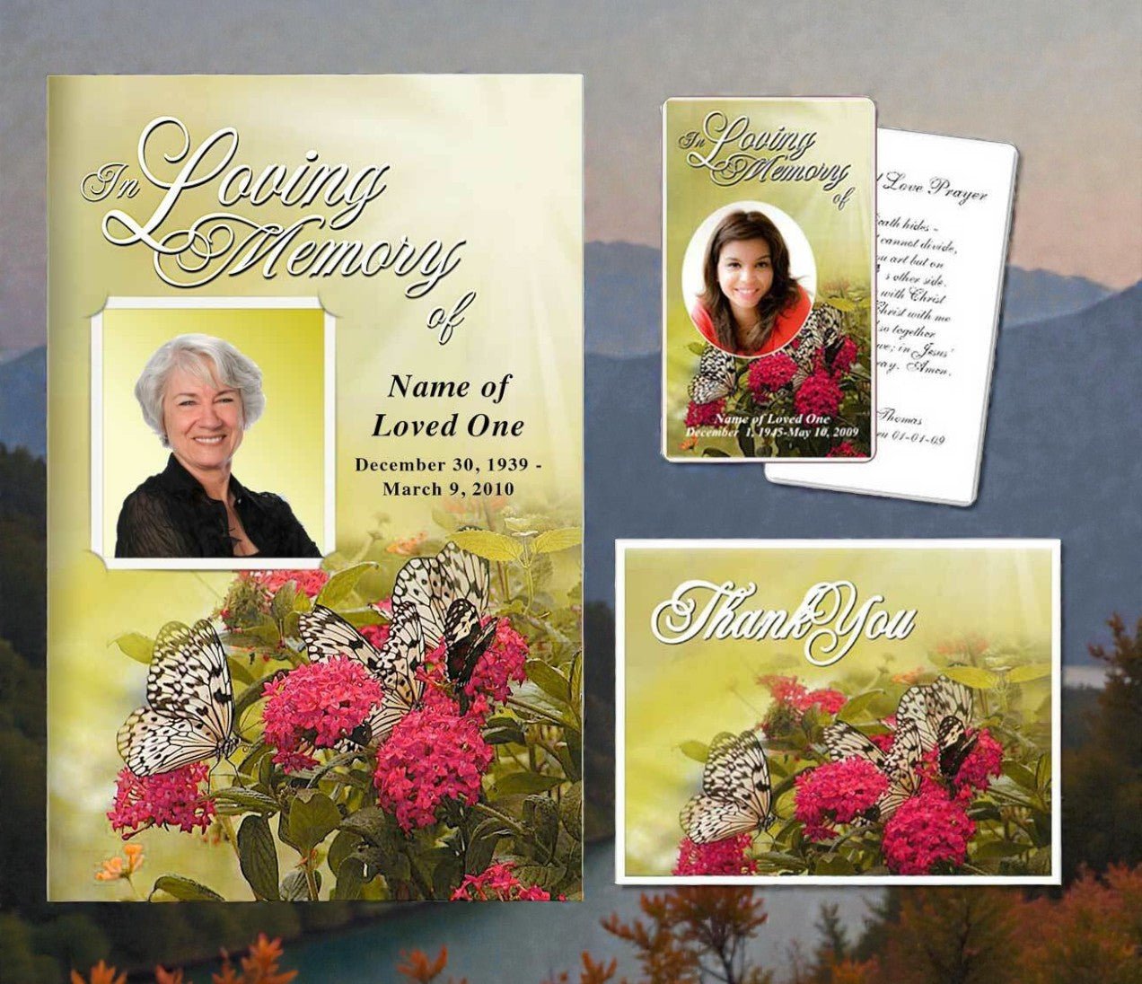 Bouquet Funeral Stationery Template Bundle - The Funeral Program Site