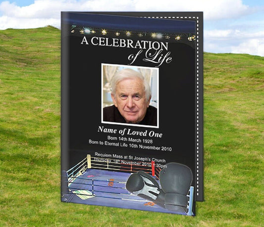 Boxing A4 Funeral Order of Service Template - The Funeral Program Site