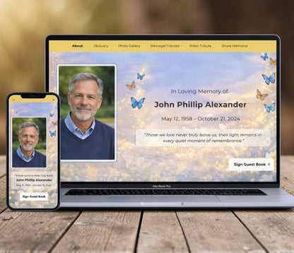 Butterflies Online Memorial Website - The Funeral Program Site