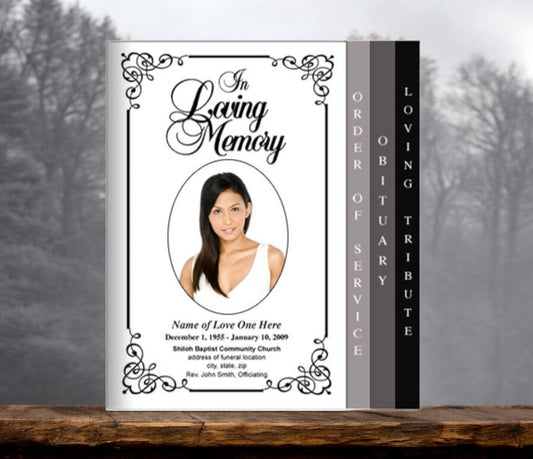 Cadence 8 - Sided Graduated Funeral Program Template - The Funeral Program Site