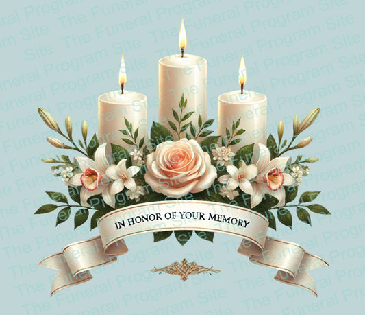 Candle Roses Funeral Clip Art - The Funeral Program Site
