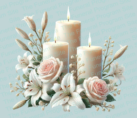 Candles Bouquet Funeral Clip Art - The Funeral Program Site
