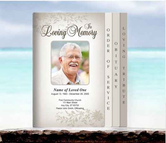 Ceasar 8 - Sided Graduated Funeral Program Template - The Funeral Program Site