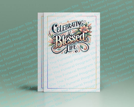 Celebrating A Blessed Life Funeral Program Title - The Funeral Program Site