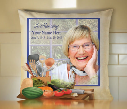 Chef In Loving Memory Memorial Pillow - The Funeral Program Site