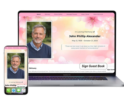 Cherry Blossoms Online Memorial Website - The Funeral Program Site