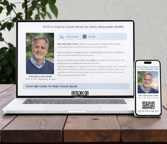 Clean Digital Funeral Guest Book - The Funeral Program Site