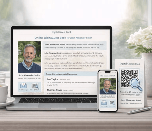 Clean Online Digital Funeral Guest Book - The Funeral Program Site