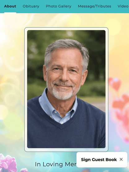 Colorful Butterfly Online Memorial Website - The Funeral Program Site