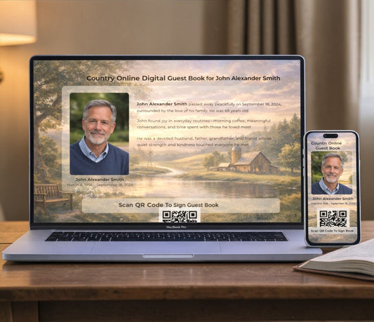 Country Digital Funeral Guest Book - The Funeral Program Site