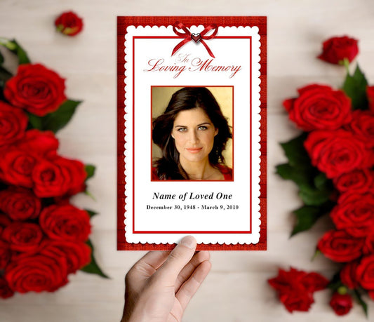 Crimson Funeral Program Template - The Funeral Program Site