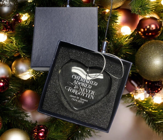 Crystal Heart Memorial Christmas Ornament - The Funeral Program Site