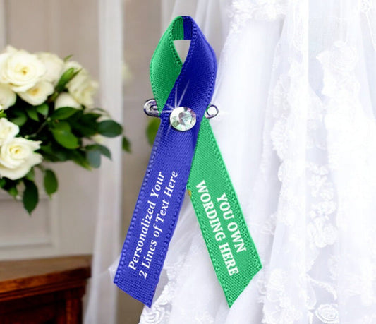 Customize Your Own 2 Color Awareness Ribbon - Pack of 10 - The Funeral Program Site