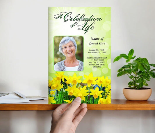Daffodils Funeral Program Template - The Funeral Program Site