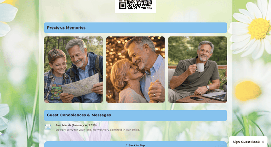 Daisy Digital Funeral Guest Book - The Funeral Program Site