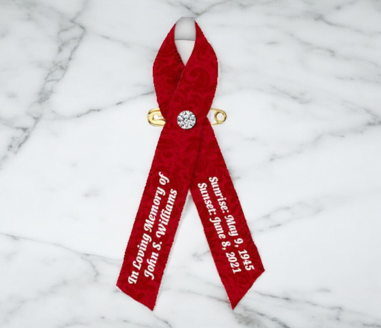 Damask Pattern Custom Awareness Ribbons - Pack of 10 - The Funeral ...
