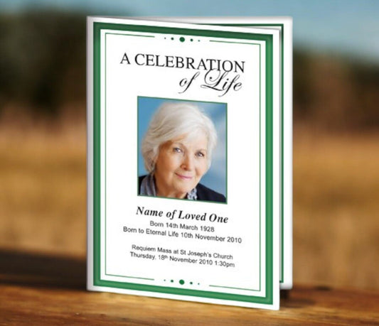 Dedication A4 Funeral Order of Service Template - The Funeral Program Site