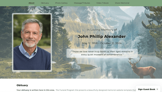 Deer Online Memorial Website - The Funeral Program Site