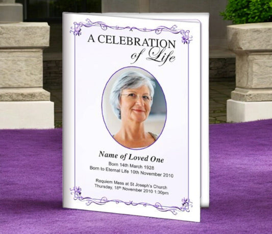 Delicate A4 Funeral Order of Service Template - The Funeral Program Site