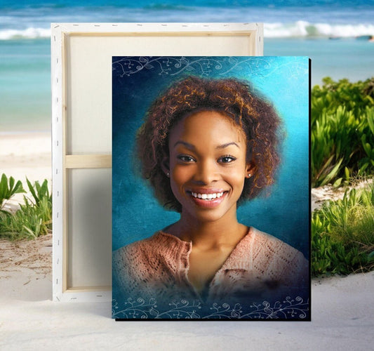 Devotion Memorial Portrait Canvas Print - The Funeral Program Site