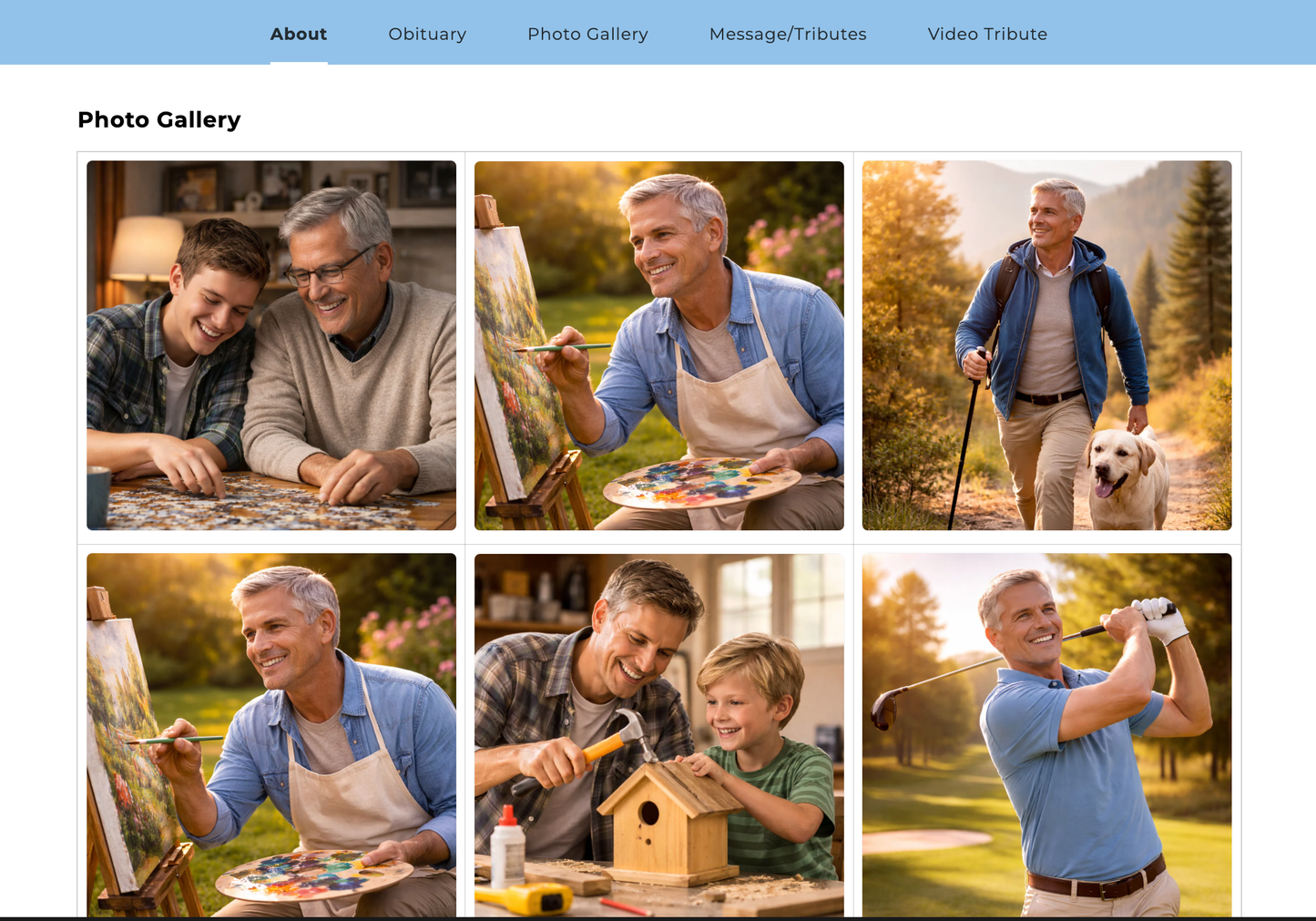 Doves Online Memorial Website - The Funeral Program Site