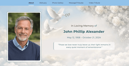 Doves Online Memorial Website - The Funeral Program Site