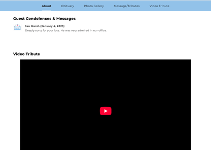 Doves Online Memorial Website - The Funeral Program Site