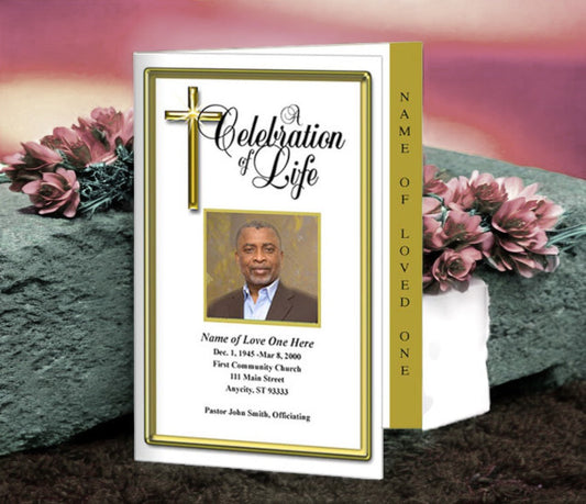 Embassy 4 - Sided Graduated Funeral Program Template - The Funeral Program Site