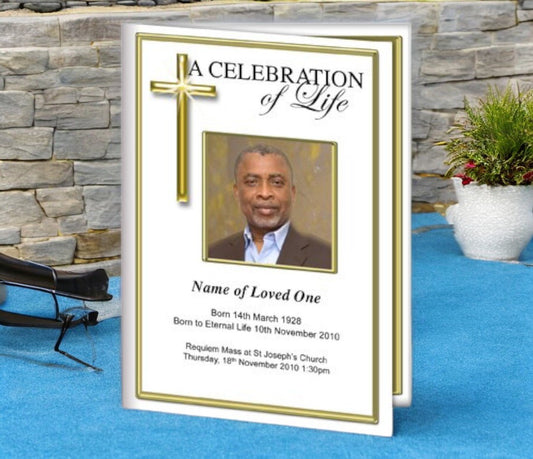 Embassy A4 Funeral Order of Service Template - The Funeral Program Site