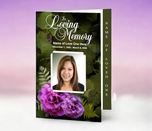 Essence 4 - Sided Graduated Funeral Program Template - The Funeral Program Site