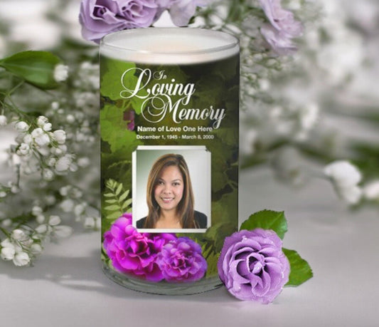 Essence Personalized Glass Memorial Candle - The Funeral Program Site