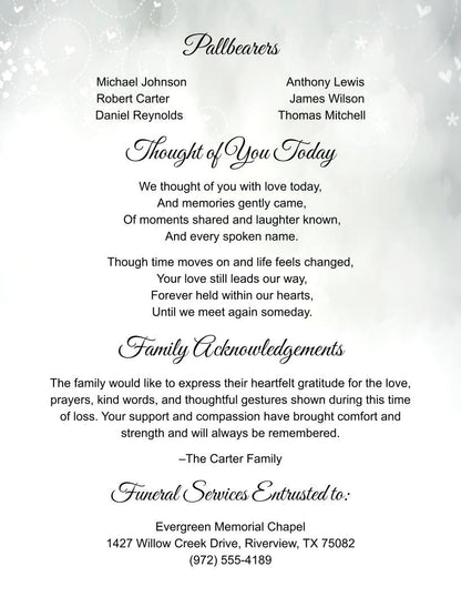 Eternal Cross Digital Only Funeral Program Template - The Funeral Program Site