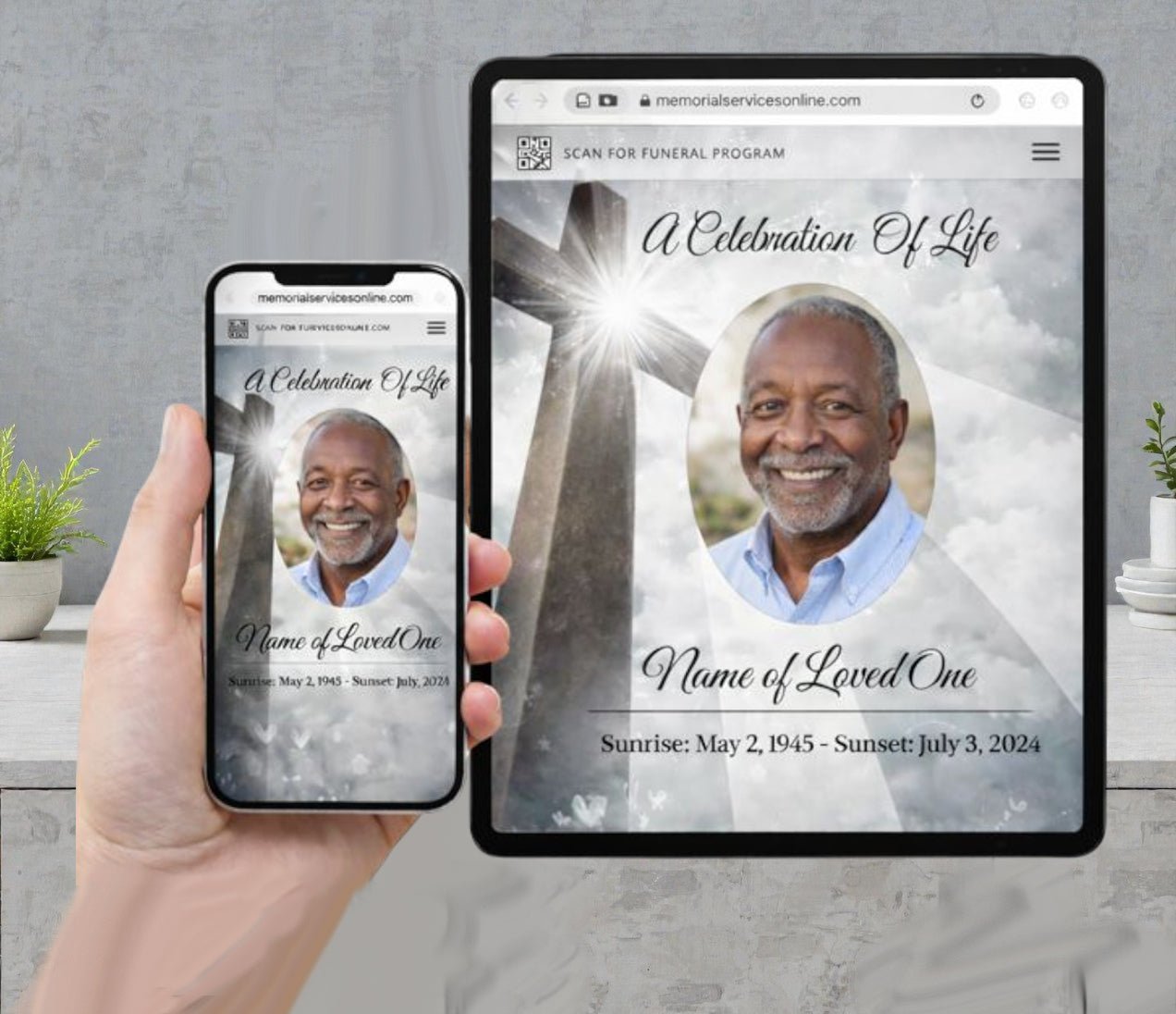 Eternal Cross Digital Only Funeral Program Template - The Funeral Program Site