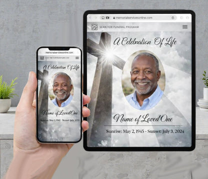 Eternal Cross Digital Only Funeral Program Template - The Funeral Program Site
