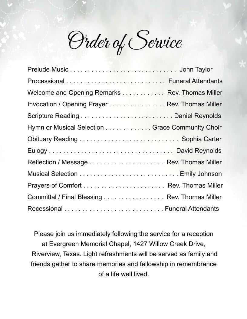 Eternal Cross Digital Only Funeral Program Template - The Funeral Program Site