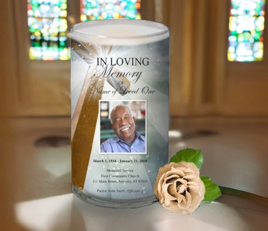 Eternal Personalized Glass Memorial Candle - The Funeral Program Site